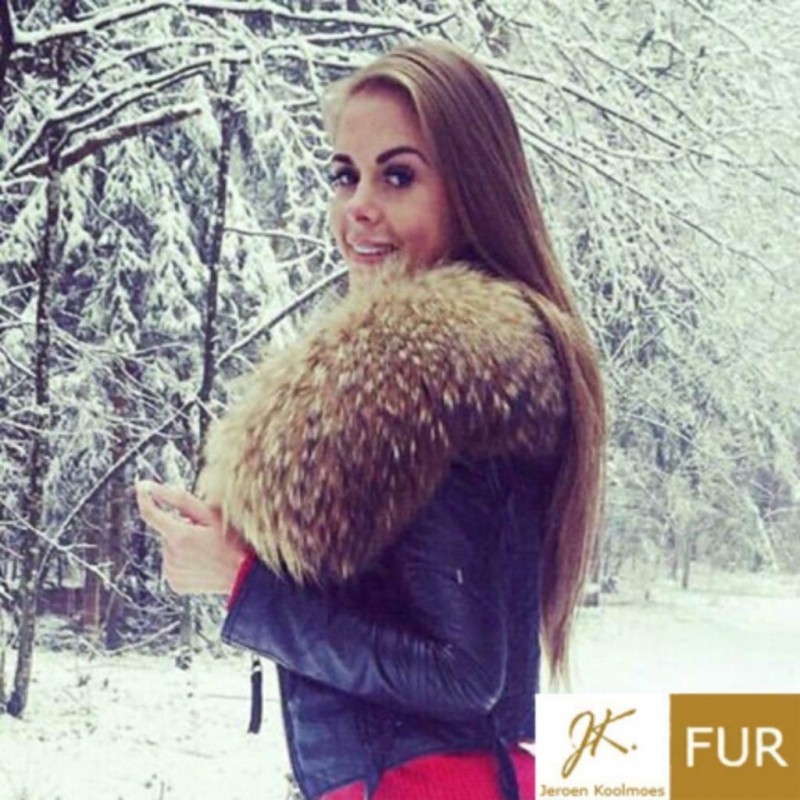 XL finn raccoon fur collar - JK Fur