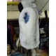 Blue fox vest with hood